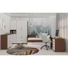 Стіл Junior (Джуніор) з 4 шухлядками, Готові кольорові рішення Дуб сонома світлий Вольнянск