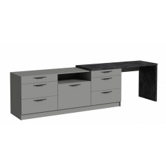 Тумба під ТБ Rosso/Россо з шухлядами 3000х600х804, Готові кольорові рішення Дуб Кремона Toppo Костопіль