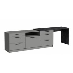 Тумба під ТБ Rosso/Россо з шухлядами 3000х600х804, Готові кольорові рішення Бетон світлий Днепр