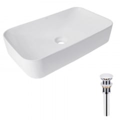 Раковина накладна Qtap Tern 610x350x135 біла з донним клапаном PU02 (QT17112270WN47304) Боярка