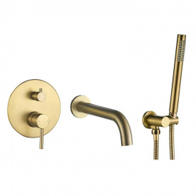 Змішувач для ванни і душу VBI Milano Brushed Gold прихованого монтажу золото мат (VBI-050107BG)