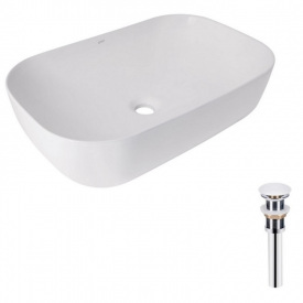 Раковина накладна Qtap Robin 600x390x150 біла з донним клапаном PU02 (QT13112143PWN47297)