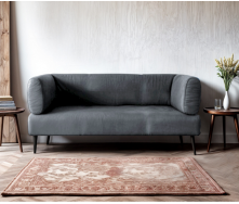 Диван із підлокітниками Tobi Sho Бенно-1 офісний з конусною ногою 1500х720х750 велюр Emilia 93 GREY