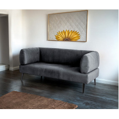 Диван с подлокотниками Tobi Sho Бенно-1 офисный с конусной ногой 1400х720х750 велюр Emilia 93 GREY Мукачево
