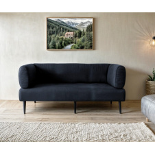 Диван з підлокітниками Tobi Sho Бенно-1 офісний з конусною ногою 1800х720х750 велюр Emilia 97 GRAPHITE