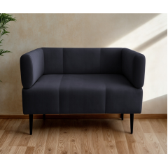 Крісло з підлокітниками Tobi Sho Бенно-1 офісне з конусною ногою 1000х720х750 велюр Emilia 97 GRAPHITE Петрове