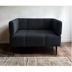 Крісло з підлокітниками Tobi Sho Бенно-1 офісне з конусною ногою 1000х720х750 велюр Emilia 97 GRAPHITE Петрове