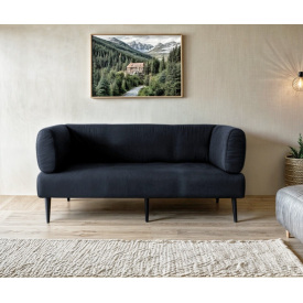 Диван с подлокотниками Tobi Sho Бенно-1 офисный с конусной ногой 2000х720х750 велюр Emilia 97 GRAPHITE