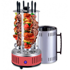 Електрошашличниця вертикальна Domotec BBQ MS-7783, нержавіюча сталь, червона Київ