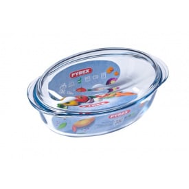 Каструля скляна (каченя) 4 л овальна з кришкою Pyrex 459A000