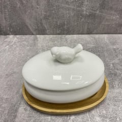 Цукорниця порцелянова 250 мл на бамбуковій підставці "Пташка" Bona Di 375-381 Миколаїв