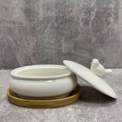 Цукорниця порцелянова 250 мл на бамбуковій підставці "Пташка" Bona Di 375-381 Миколаїв