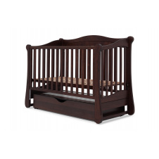 Ліжечко для немовлят Обійми (65,8 × 138,5 см, з маятником, з шухлядою, горіх)