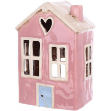 Интерьерный подсвечник BonaDi Old Town House N19 13.5х10х20.5 см Розовый (DP231214)