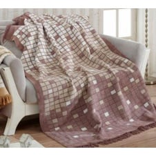 Плед-покривало Art of Sultana М1611 Євро 200х240 см Бежево-рожевий (DP70739)