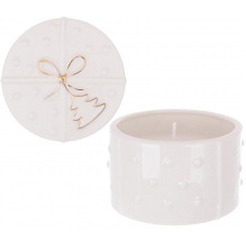 Интерьерный подсвечник Bona Christmas tree Golden Bow diameter 9.5 см Белый (DP261638)