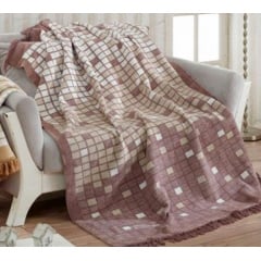 Плед-покривало Art of Sultana М1611 Євро 200х240 см Бежево-рожевий (DP70739) Умань