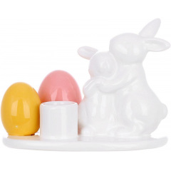 Интерьерный подсвечник Bona Easter family of Rabbits 13x9x10 см Разноцветный (DP261658) Умань