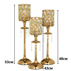 Набор подсвечников Lefard Royal Fiction 3 шт Золотистый (BR239580) Умань