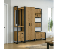 Передпокій у коридор Tobi Sho Остін ПЛ/1 в стилі Лофт із дзеркалом, 1780x350x1900 мм Дуб аппалачі