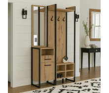 Передпокій у коридор Tobi Sho Бракстон ПЛ/6 в стилі Лофт із дзеркалом, 1320x350x1900 мм Дуб аппалачі