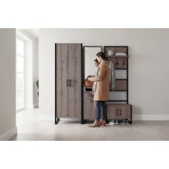 Прихожая модульная Tobi Sho Альто ПЛ/4 в стиле Лофт с зеркалом, 1780x350x1900 мм Хортица Броды