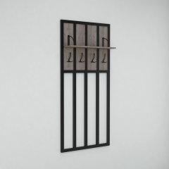 Прихожая в коридор Tobi Sho Бронкс ПЛ/2 в стиле Лофт с зеркалом, 1980x350x1900 мм Хортица Броды