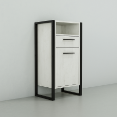 Прихожая в коридор Tobi Sho Бракстон ПЛ/6 в стиле Лофт с зеркалом, 1320x350x1900 мм Дуб крафт белый Черкассы