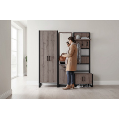 Прихожая модульная Tobi Sho Альто ПЛ/4 в стиле Лофт с зеркалом, 2180x350x1900 мм Хортица Луцк