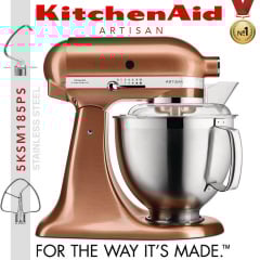 Миксер планетарный настольный KitchenAid Artisan 5KSM185PSECP чаша 4.8л, с двумя чашами, медный Киев