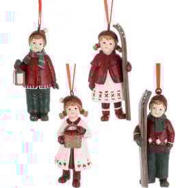 Набір ялинкових іграшок BonaDi Children Ретро стиль 10 см 12 шт Різнокольоровий (DP232171)