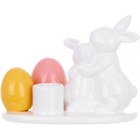 Интерьерный подсвечник Bona Easter family of Rabbits 13x9x10 см Разноцветный (DP261658)