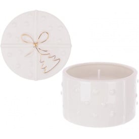 Интерьерный подсвечник Bona Christmas tree Golden Bow diameter 9.5 см Белый (DP261638)