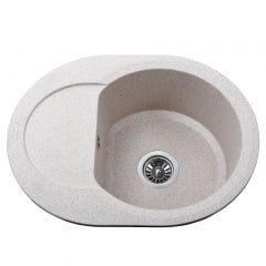 Гранітна мийка Globus Lux MORAINE 600х470-А0008, мигдаль Киев