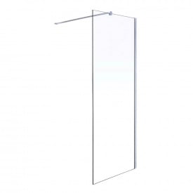 Комплект Volle Walk-In: Стiнка 100х190 см прозоре скло 8 мм + Профiль стiновий, хром 190 см + Тримач скло з крiпленнями 100 см