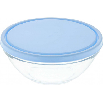 Салатник Pasabahce Шефс d - 23 см з блакитною кришкою 53583