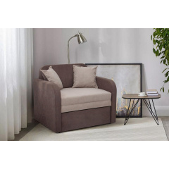 Диван Эльф раскладной в кровать 110х190 см двухцветный кофейно-бежевый Киев
