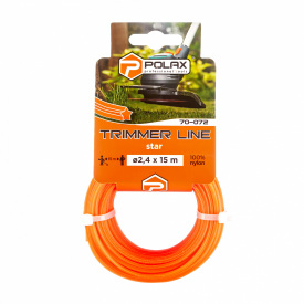 Жилка для триммера Polax Звезда 2,4 мм 15 м Оранжевый (70-072)