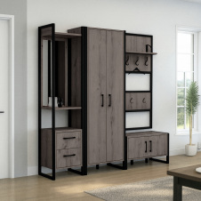 Прихожая в коридор Tobi Sho Остин ПЛ/1 в стиле Лофт с зеркалом, 1780x350x1900 мм Хортица