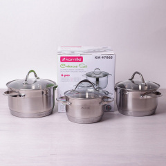 Набор кастрюль 6 предметов (2,1 литра, 2,9 литра, 4 литра), 7-слойное дно Kamille 4706S Ивано-Франковск