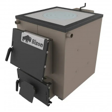 Твердопаливний котел тривалого горіння Bizon М-180П 18 кВт із плитою + механічний терморегулятор