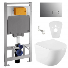 Інсталяція для унітазу Volle Master 4 в 1 + унітаз Volle Amadeus 2.0 vortice з сидінням Slim soft-close + клавіша хром (1313.001000+141515) Кропива