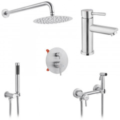 Душова система 3 в 1 Kroner Edelstahl Klassisch-ESG082 + змішувач Edelstahl Klassisch-ESG010 + Edelstahl Klassisch -ESG052 (KRKESG082ESG010ESG052) Пологи