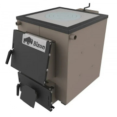 Твердопаливний котел тривалого горіння Bizon М-180П 18 кВт із плитою + механічний терморегулятор Нова Каховка