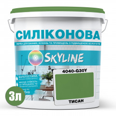 Фарба силіконова для вологих приміщень Skyline 4040-G30Y (C) Тисан 3 л (2589082074) Білгород-Дністровський