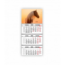 Квартальный настенный календарь Vivay 2026 Год лошади 30x65 см Разноцветный (hub_vjgd9u)