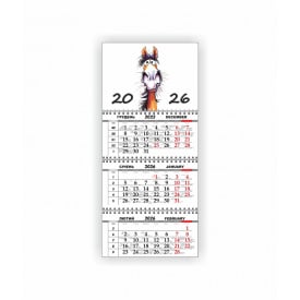 Квартальний настінний календар Vivay 2026 Рік коня 30x65 см Різнокольоровий (hub_fcma9q)
