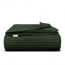 Плед-покривало вафельне COSAS 160х230 см Forest Greek Waffle Зелений