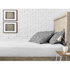 Простынь на резинке COSAS GREY DOTS CS1 Ранфорс 180х200х20 см Белый