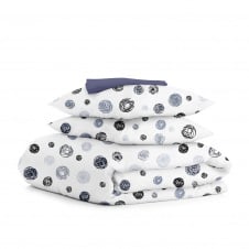 Двоспальна постіль з простирадлом на гумці Yarn Balls CS11 COSAS сірий 180х220 см